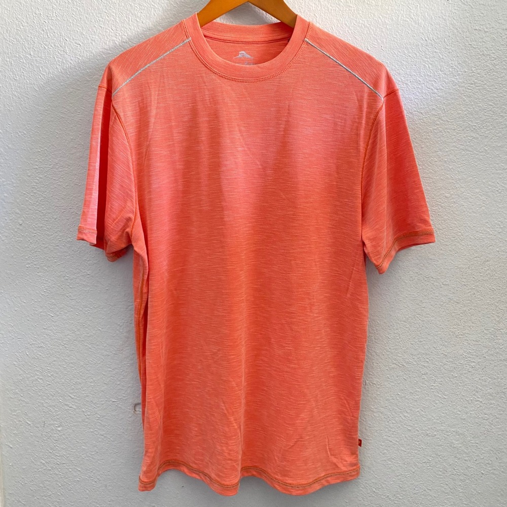 Tommy Bahama Mens Orange Heather Tencel Blend Short Sleeve T-Shirt‎ T227643 M